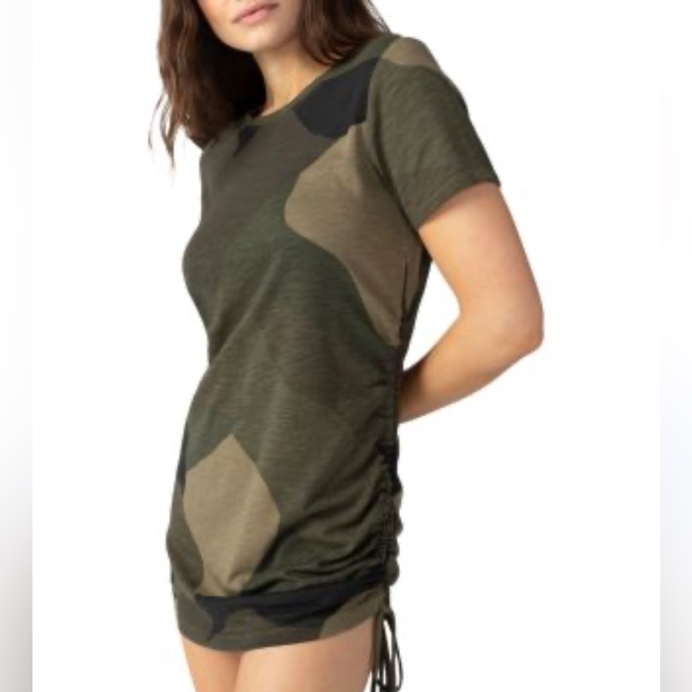 Sanctuary Olive Camouflage Short Sleeve Tee like new